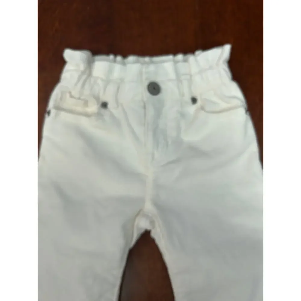 GAP Baby Off-White and Pink Corduroy Ruffle-Waist Stride Pants, Set of 2, Size 2